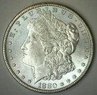 1880 S Morgan BU Silver Dollar Coin $1 US San Francisco Minted Uncirculated