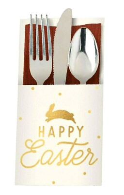 Easter 12 Pack Silverware Cutlery Holder Bunny Rabbit UTENSILS NOT INCLUDED