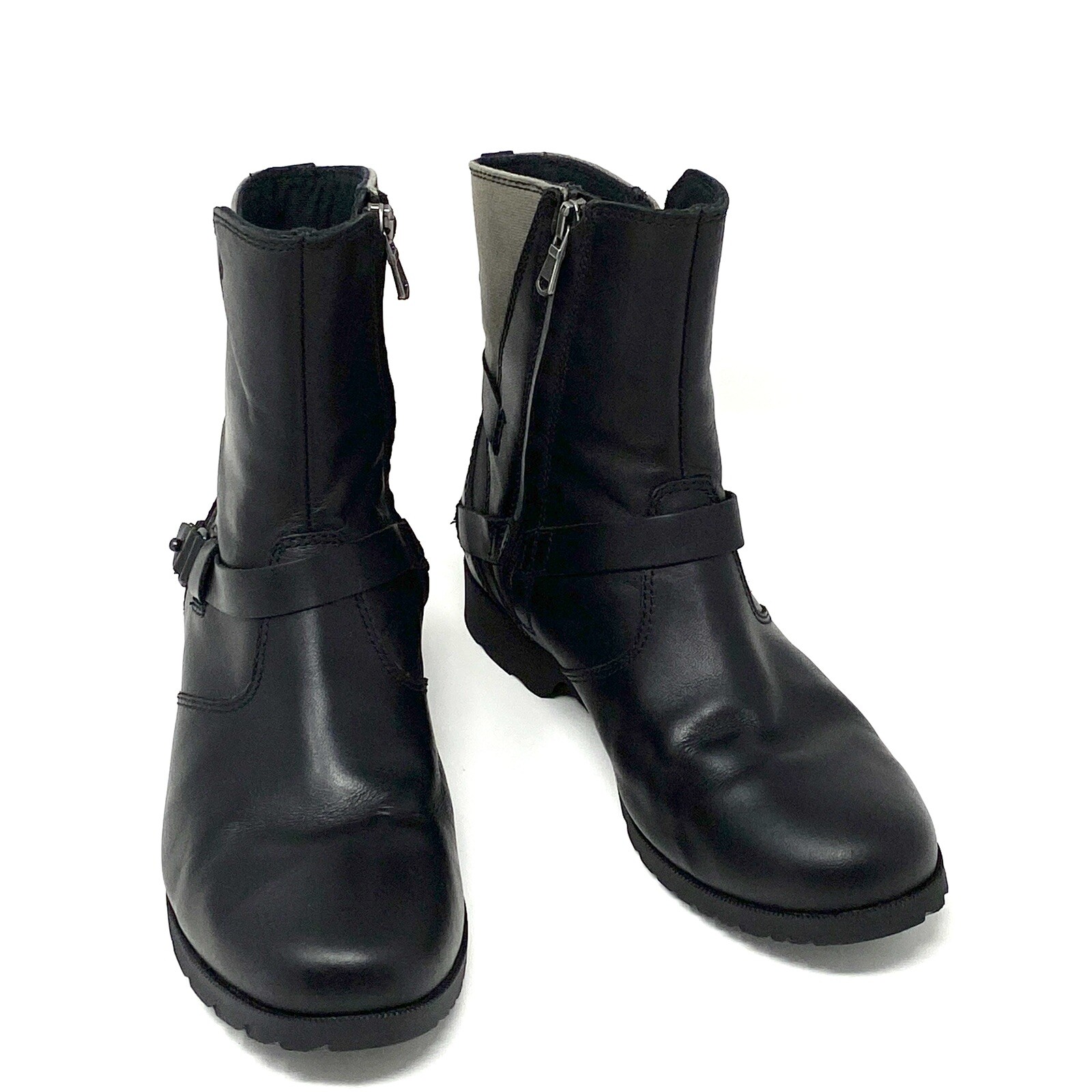 leather biker boots size 6