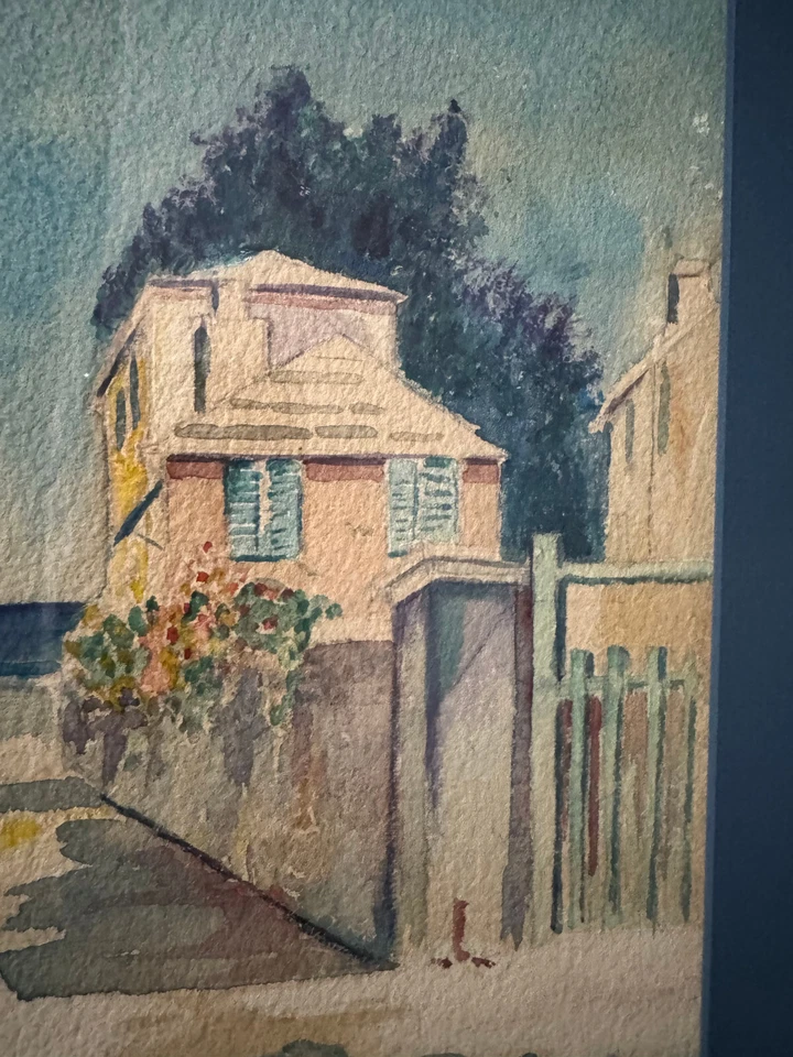 Rare 1936 Original Alfred Birdsey Watercolor Signed Landscape Harbor markystore - Image 3 of 4