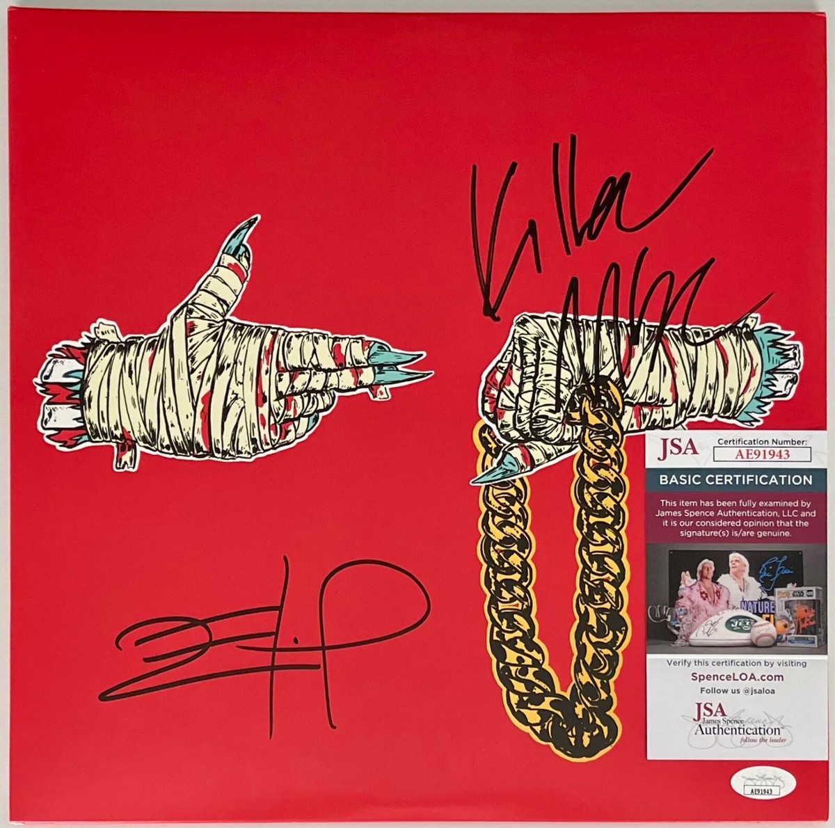 El-P & Killer Mike Signed Run The Jewels 2 Vinyl Record JSA El-P & Killer Mike Signed Run The Jewels 2 Vinyl Record JSA