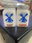 Vintage Milk Glass Dutch Windmill Salt & Pepper Shaker