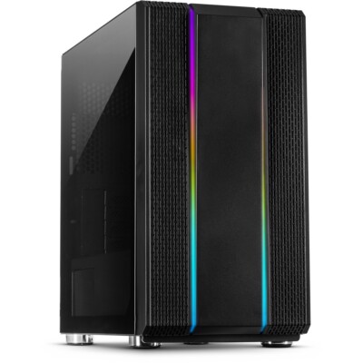 Case Micro ATX Gaming Gehäuse X-3601 Impulse RGB LED Tempered Glass