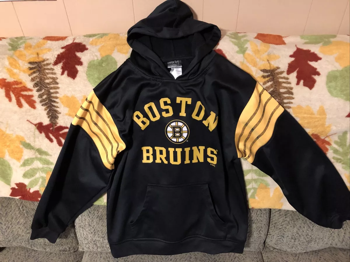 Boston Bruins NHL Old Time Hockey Hoodie Sweatshirt (Youth XL) Black/Yellow