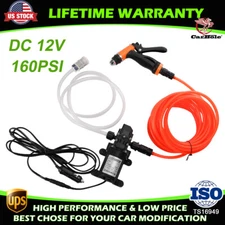 160 PSI 12V Washdown Wash Pump Kit Electric DIY Car Washer Cleaner Sprayer Tool