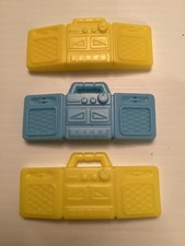 Barbie Doll Size Toy - 3 - RETRO CD CASSETTE BOOMBOX MUSIC RADIOS - Yellow-Blue