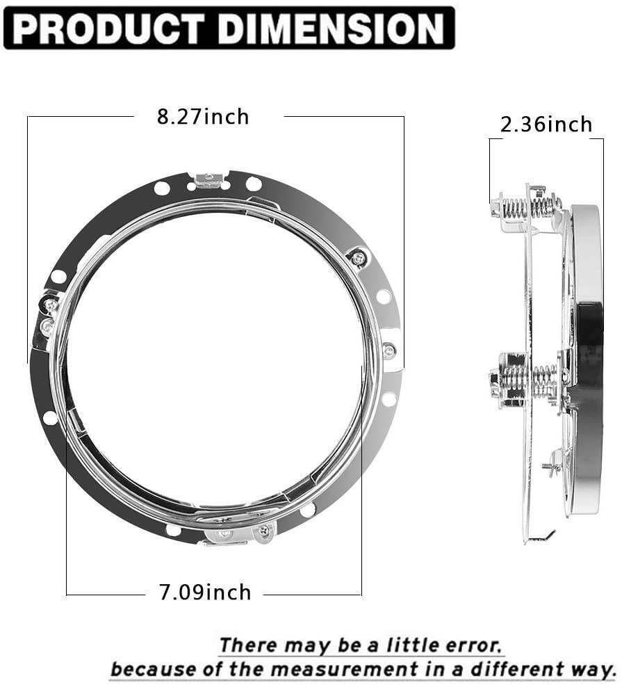 7" Chrome Round Headlight Ring Mounting Bracket for Harley Davidson