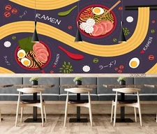 3D Ramen Graffiti Wallpaper Wall Mural Removable Self-adhesive Sticker2028