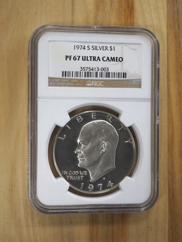 1974 S Silver Eisenhower Dollar $1 NGC PF 67 Cameo - FREE SHIPPING! G0001