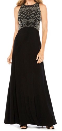 Jackie Jon Beaded Bodice Evening Gown 