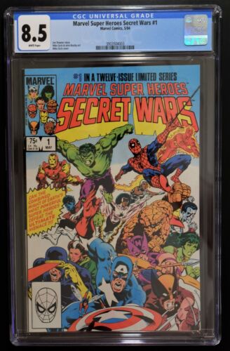 MARVEL SUPER-HEROS SECRET WARS #1 CGC 8.5 - WHITE PAGES *MIKE ZECK COVER & ART* - Picture 1 of 1