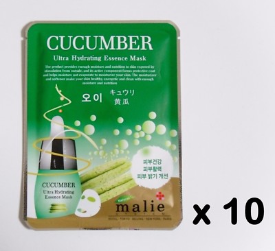 10 Stck. Malie Gurke Gesichtsmaske Packungen Blatt 0,88 Unzen Feuchtigkeit Korea Schönheit Kosmetik
