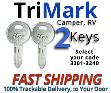 Trimark Keys Camper RV Motorhome Replacement Key Cut to your Code 3001-3240