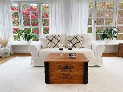 BAULE TAVOLINO DA Salotto IN Legno Massello Tavolo Truhentisch - Foto 11