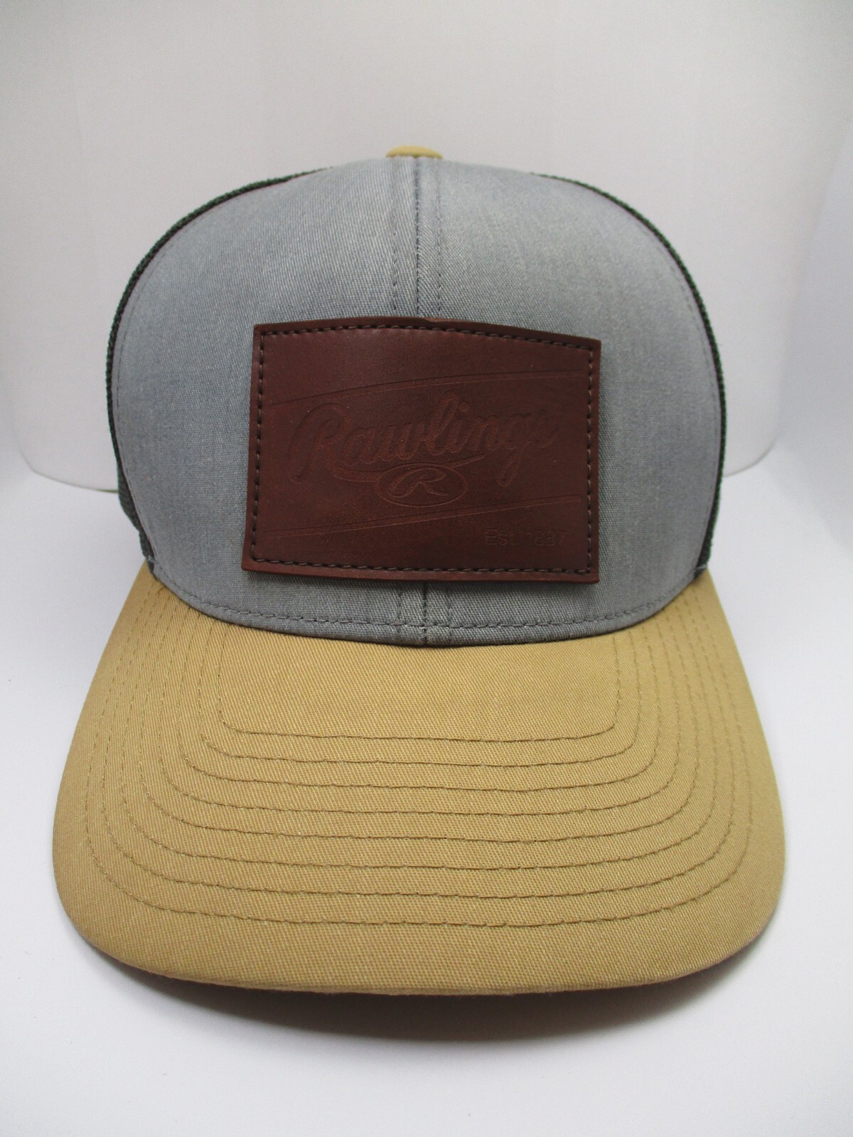 RAWLINGS Baseball Leather Patch Cap / Hat Snap Me… - image 3