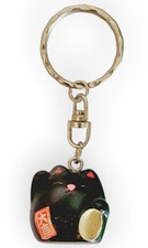 Maneki Neko The Beckoning Cat Keychain Japanese Feng Shui Good Luck Fortune