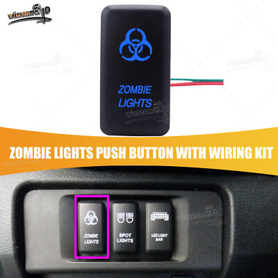 Fit Toyota Tacoma 4Runner Tundra Blue ''ZOMBIE LIGHTS'' Push Botton Switch+Wiring