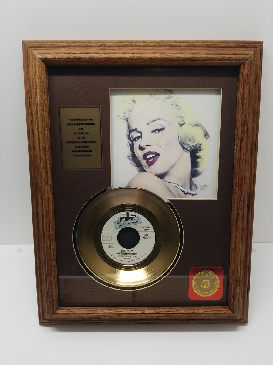 MARILYN MONROE ピクチャーレコード Marilyn Monroe Framed 24kt Gold Plated 45 RPM Record Heat