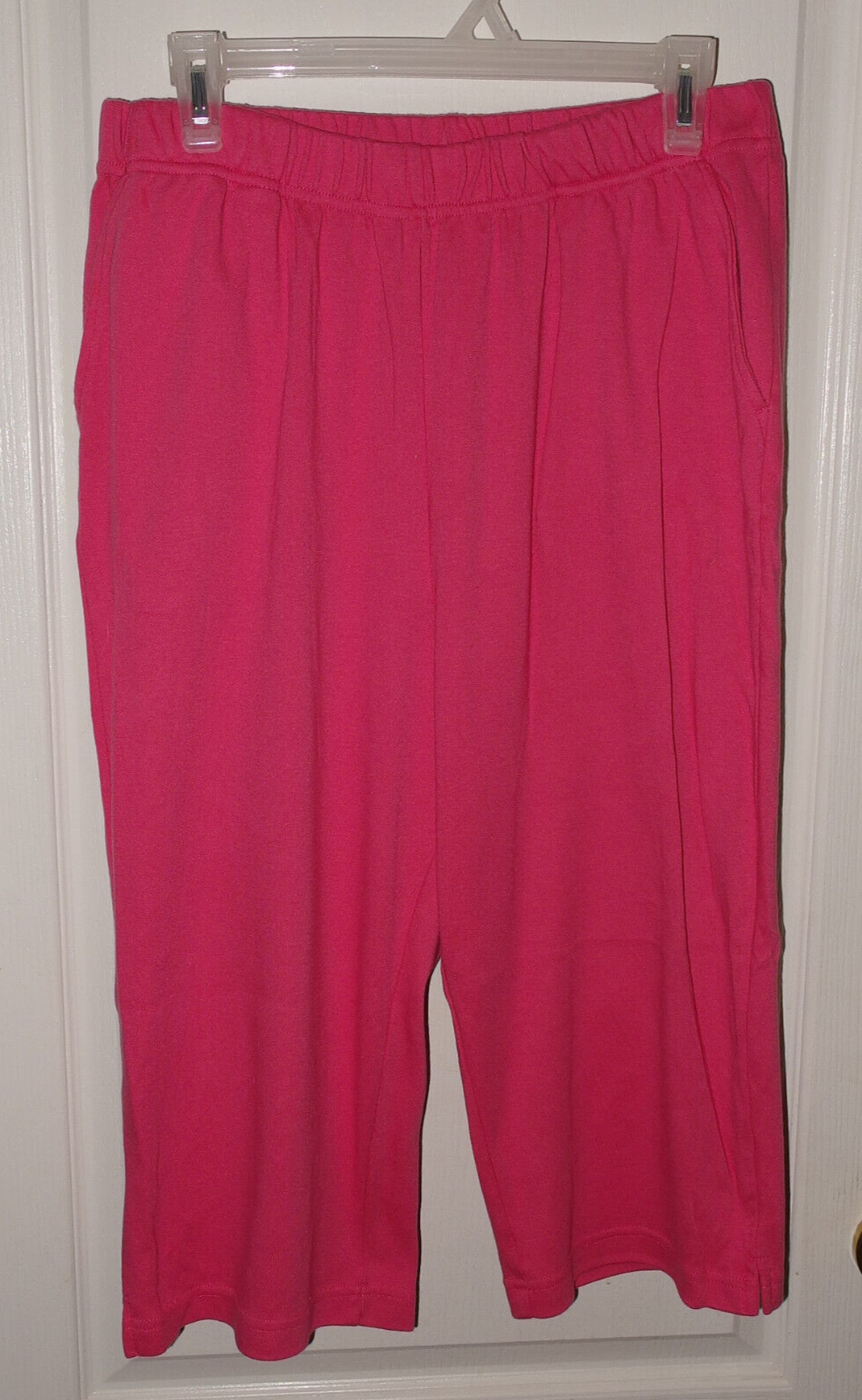 Woman Within Pink Knit Capri Pants Cropped Capris size Petite 18/20 Large |  eBay