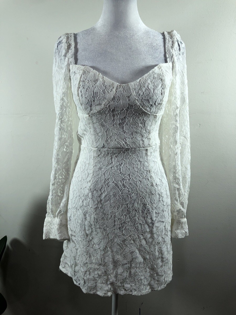 FRENCH CONNECTION Summer White Atreena Lace MINI DRESS Size