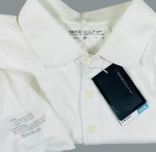 NEW Nike Dri-fit Golf Polo Shirt Mens XL White Evan Williams Bourbon Logo Liquor