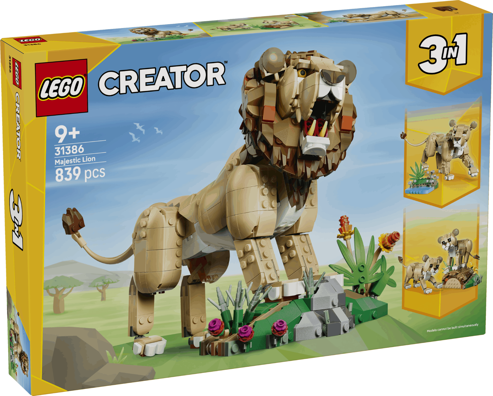 LEGO Creator 3 in 1 Wild Animals Majestic Lion Set 839 Pieces 31386 - Image 9