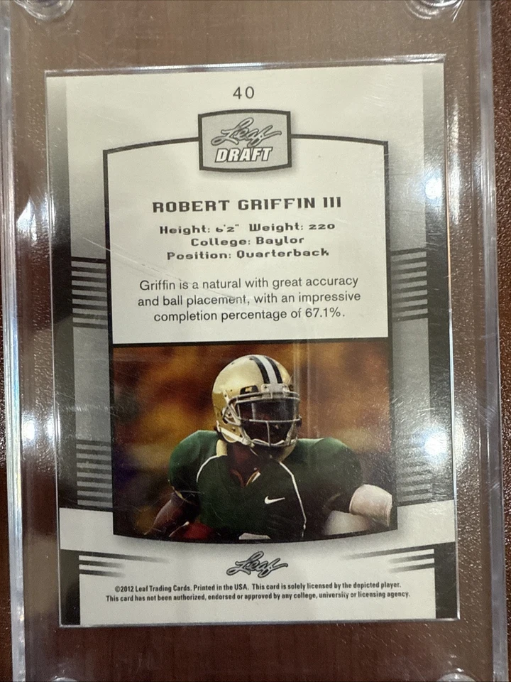 Leaf #40 Robert Griffin III Rookie 2012 Foto 2 de 2