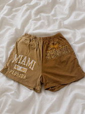 SHEIN Women s Brown Graphic Print Pull-On Elastic Waist Shorts Size L Miami