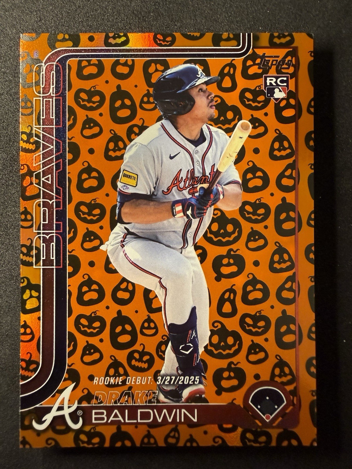 2025 Topps Update DRAKE BALDWIN Holiday Jack O'Lantern Foil RC #US113 Braves