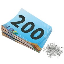 Running Bib Numbers 7x6 Inch, 1-200 Race Competitor Numbers, Multicolor