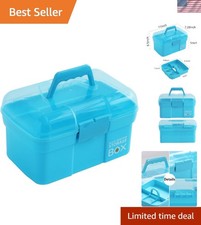 Chic 11'' Plastic Storage Case with Removable Tray for Art, Craft Beauty Needs