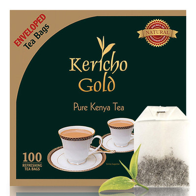 Kericho Gold Black Tea - Rich in Antioxidants - Orange 100 Count (Pack of 1)