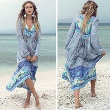 Spell & the Gypsy Opal Xanadu Gown Maxi Dress Large Bohemian 70s Unicorn Tears