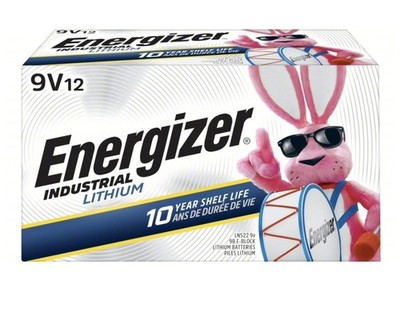 Energizer High Performance, Lithium Battery 9V DC, Industrial Lithium, 12 PK