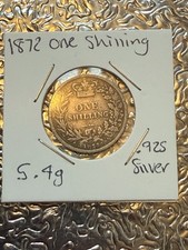 Queen Victoria young Head 1872 One silver 925 shilling 5.4 grams