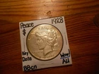 1928 Peace Type Silver Dollar AU!!! KEY DATE!!! GOLDEN TONED!!! WOW!!!!!!!