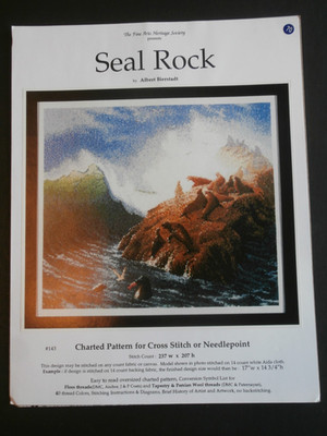 Fine Arts Heritage Society Kreuzstichkarte - SEAL ROCK - Albert Bierstadt