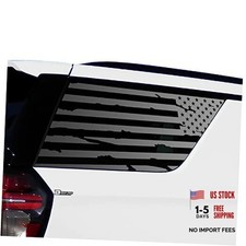 Precut Quarter Window American Flag Vinyl Decal Sticker Compatible Distressed