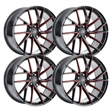 Set-4 Mach Mf4 20x9 5x4.55x114.3 10mm Black Red Wheels Rims 20 Inch