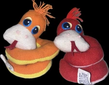 RARE LOT OF 2 Dan Brechner Coiled Snake Plush Mini Reptile Stuffed Toy US1