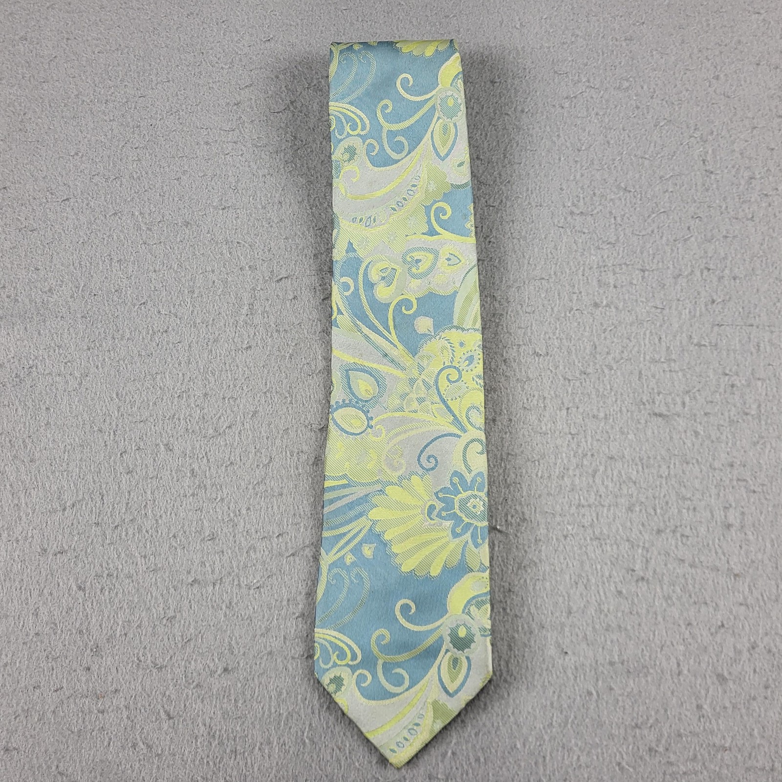 Ted Baker Tie Mens One Size Blue Paisley Silk Jacquard Necktie Made USA