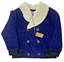 ATELIER BARN NAVY VELVET BOYJACKET , COTTON  FUR WITH ANGORA , MADE IN FRANCE