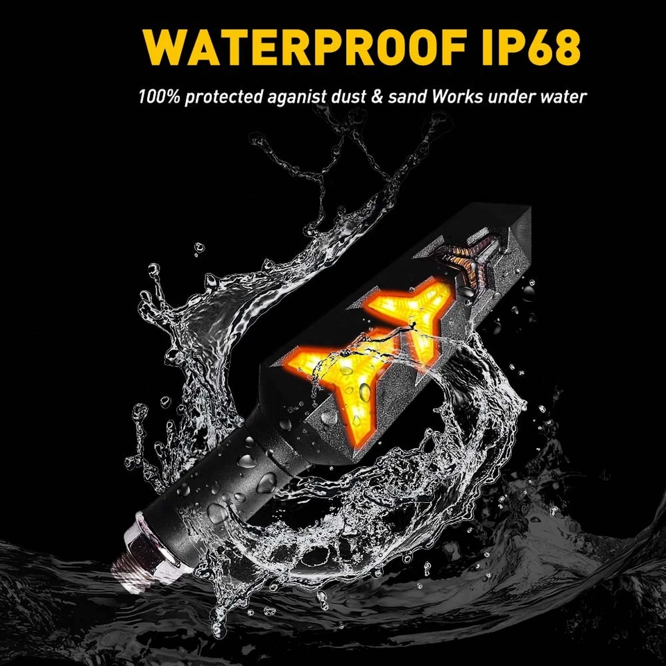 Motorcycle LED Turn Dynamic Signal Lights For Kawasaki ER-6N KLR250 KLX110 Ninja - Image 4 of 4