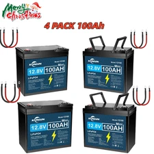 12V 100Ah LiFePO4 Lithium Battery Deep Cycles RV Marine Trolling Motors Off-grid