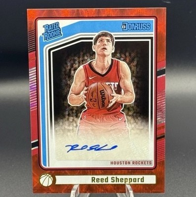2024-25 Panini Donruss Reed Sheppard #251 RC Auto Red Rated Rookie Color Match