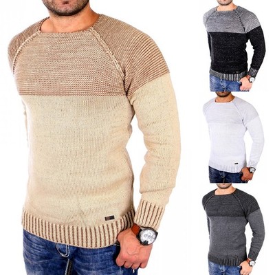 Reslad Strickpullover Herren Winterpulli Rundhals Männer Pullover RS-16081