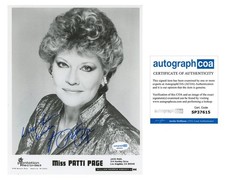 Patti Page "Tennessee Waltz" Singer AUTOGRAPH Signed 8x10 Photo ACOA