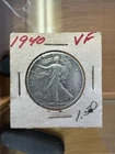 1940 Walking Liberty Half Dollar 90% Silver Very Fine VF