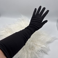 Vintage NYLO FOWNES Black Double woven Womens Fashion Gloves Sz -7 Evening Opera