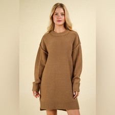 Chunky Oversized Sweater Dress in Mocha, size medium, NWT